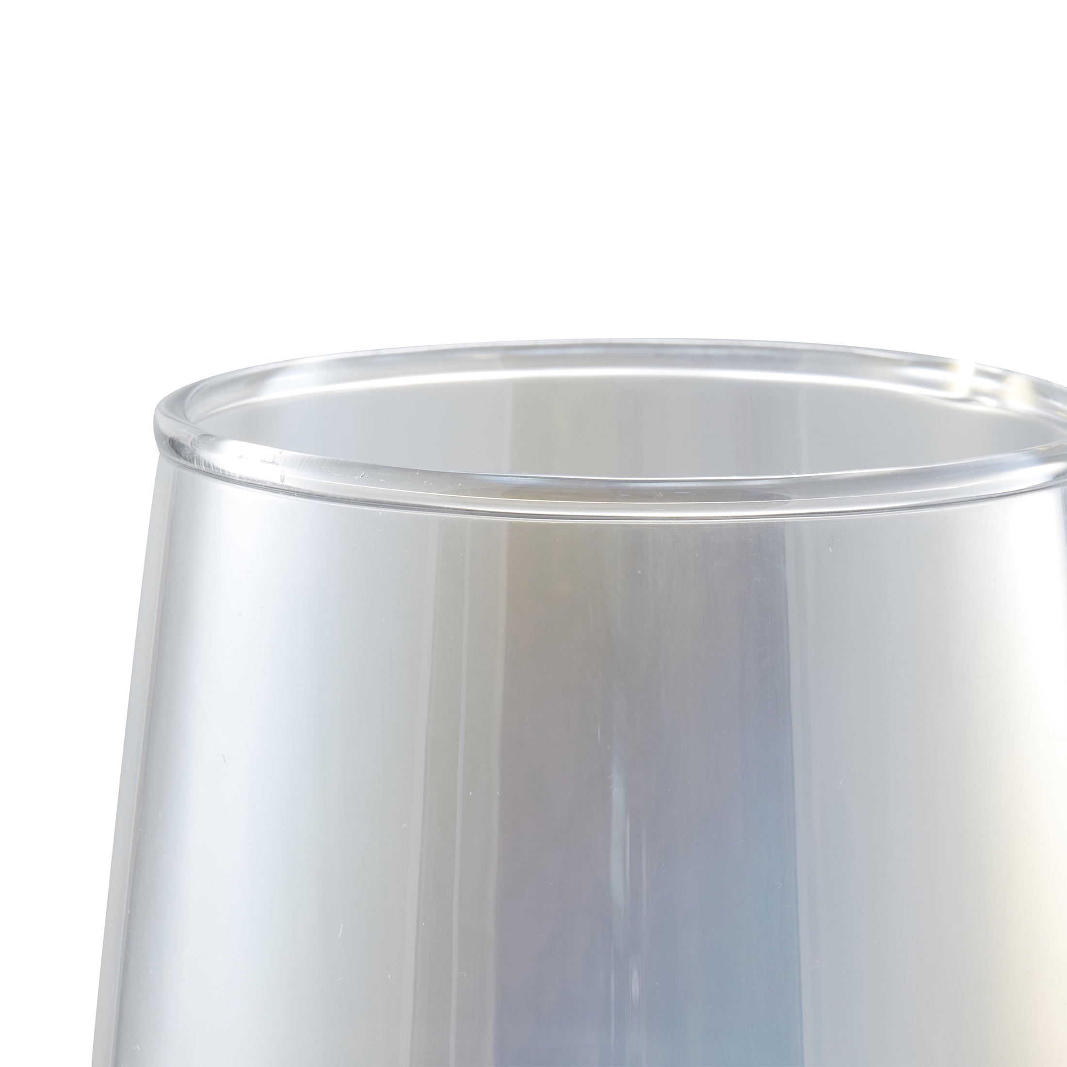 8" Iridescent Indoor Clear Glass Vase