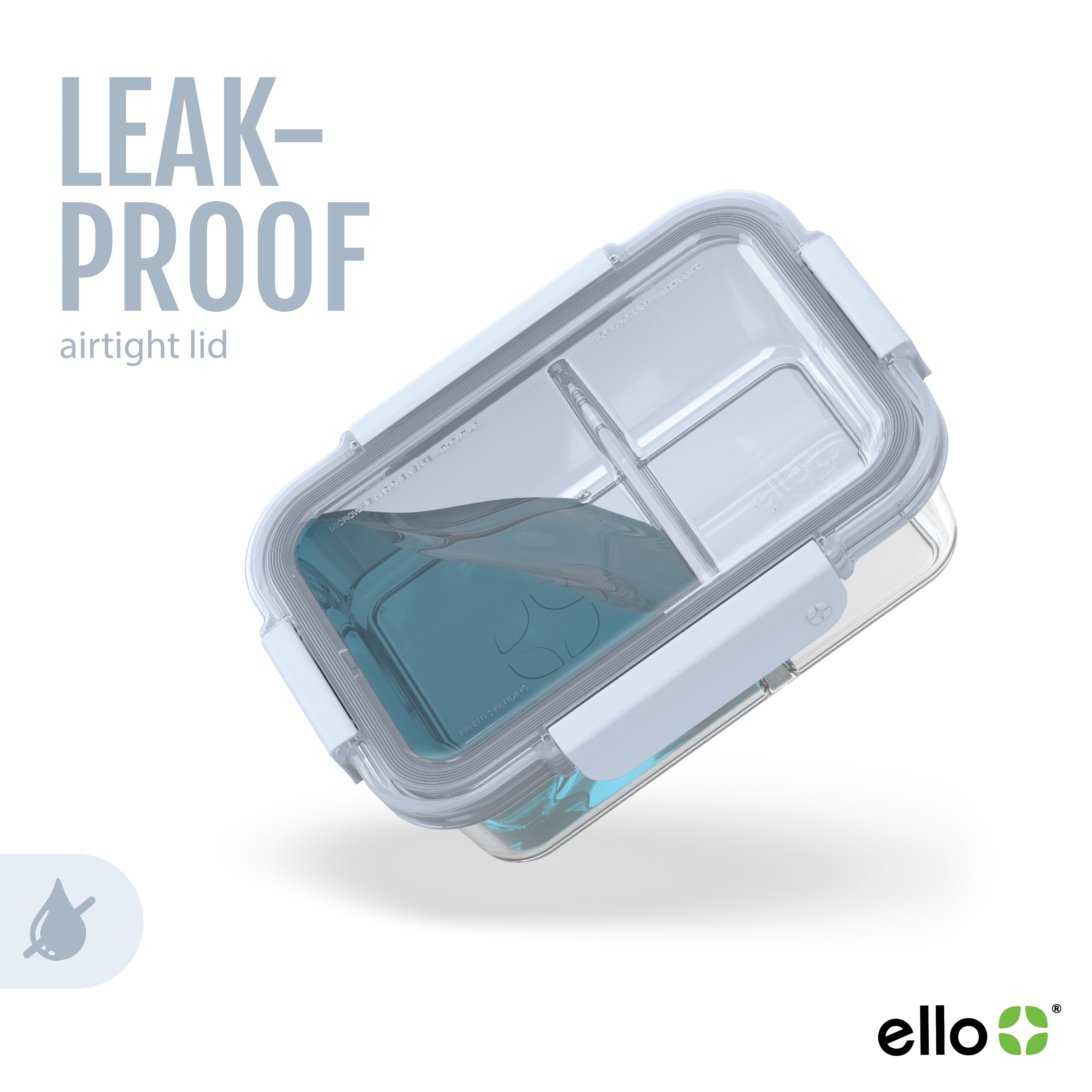 Ello Color Lock 8pc 3.4 Cup Divided  Glass Meal Prep Set