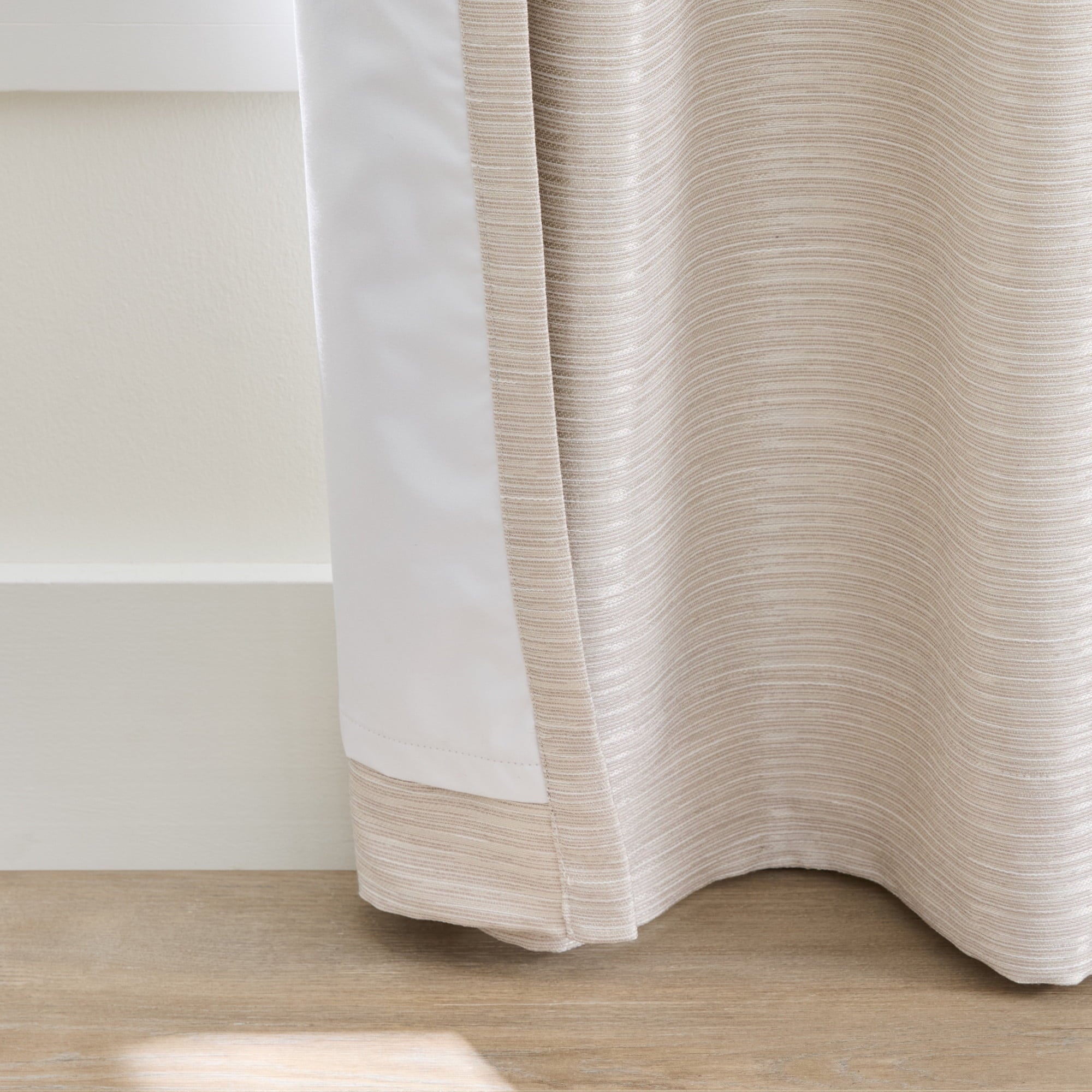 Better Homes & Gardens Striated Luxe Blackout Curtain, 1 Indoor Drape Panel for Bedroom, Pole Top, Back Tab, Almond Biscuit, 50"W x 84"L Floor Length