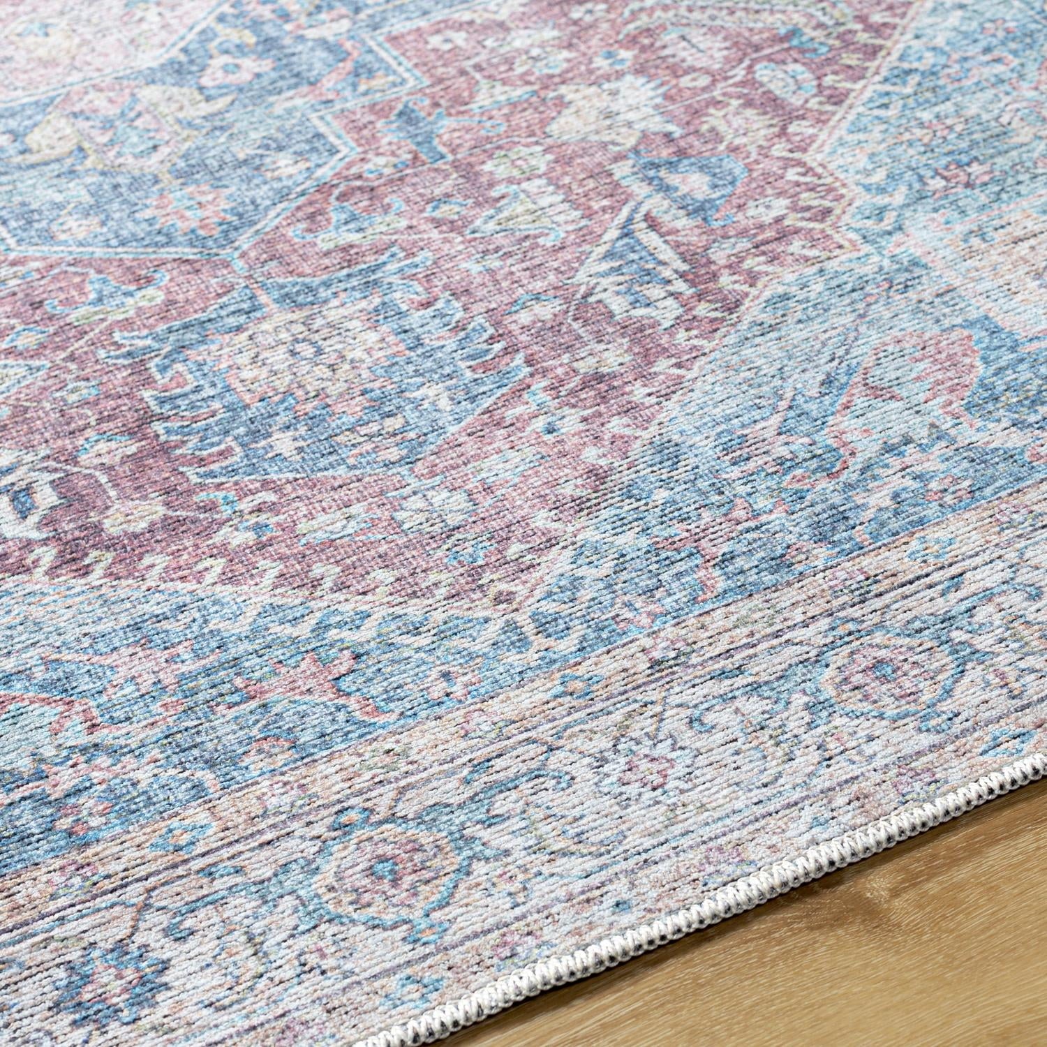 Better Homes & Gardens Persian Medallion Runner Washable Non-Skid Area Rug, Brick, 2'5" x 7'