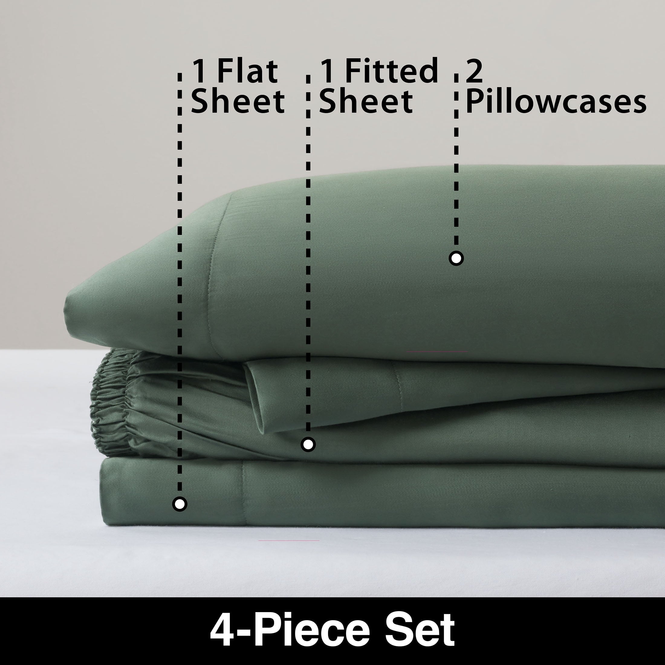 Allswell 4-Piece Soft & Silky Serenity 100% TENCEL™ Bed Sheets Set, Flagstone, Queen