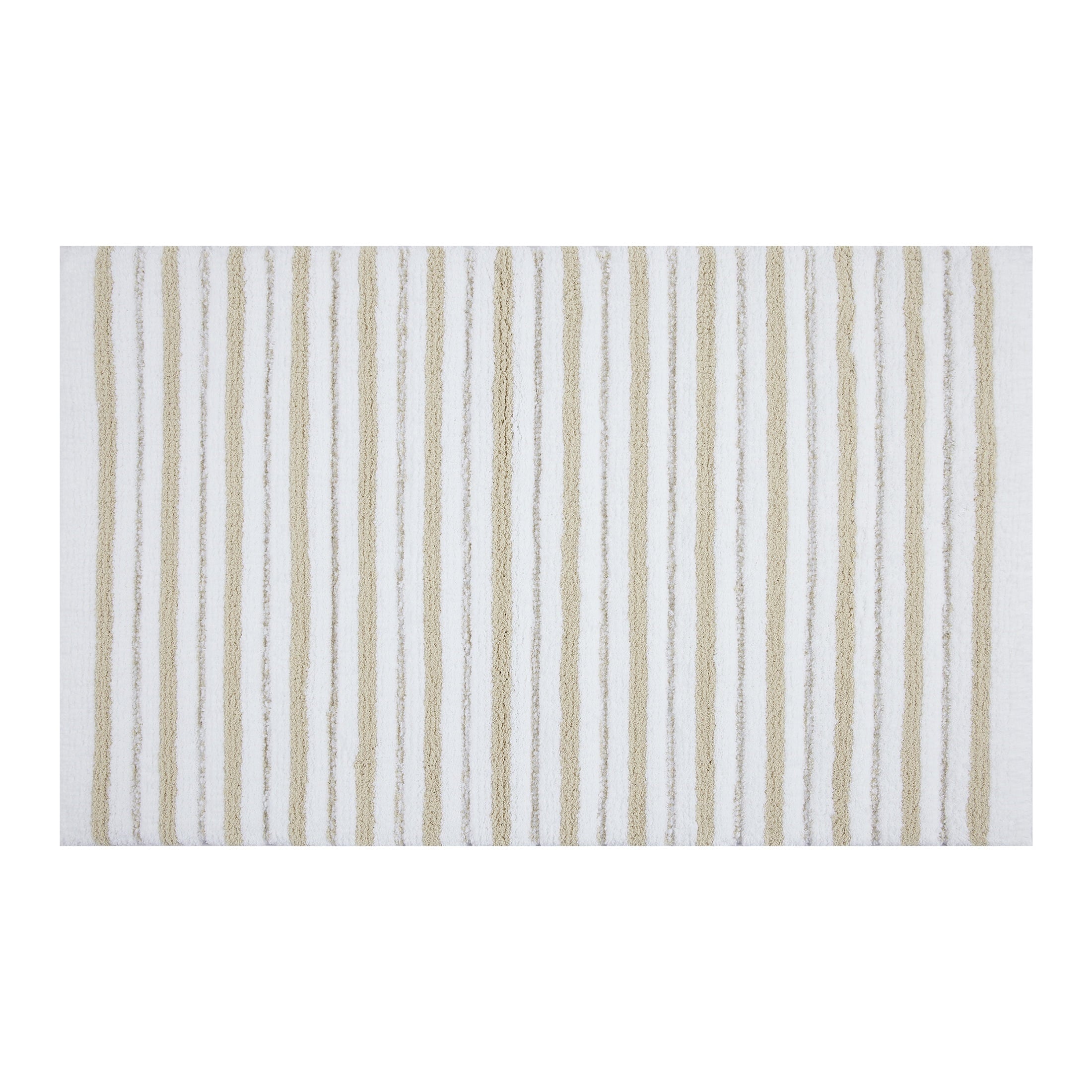 Better Homes & Gardens Signature Soft Tufted Stripe Bath Rug, Blue Admiral & White, 20" x 34"
