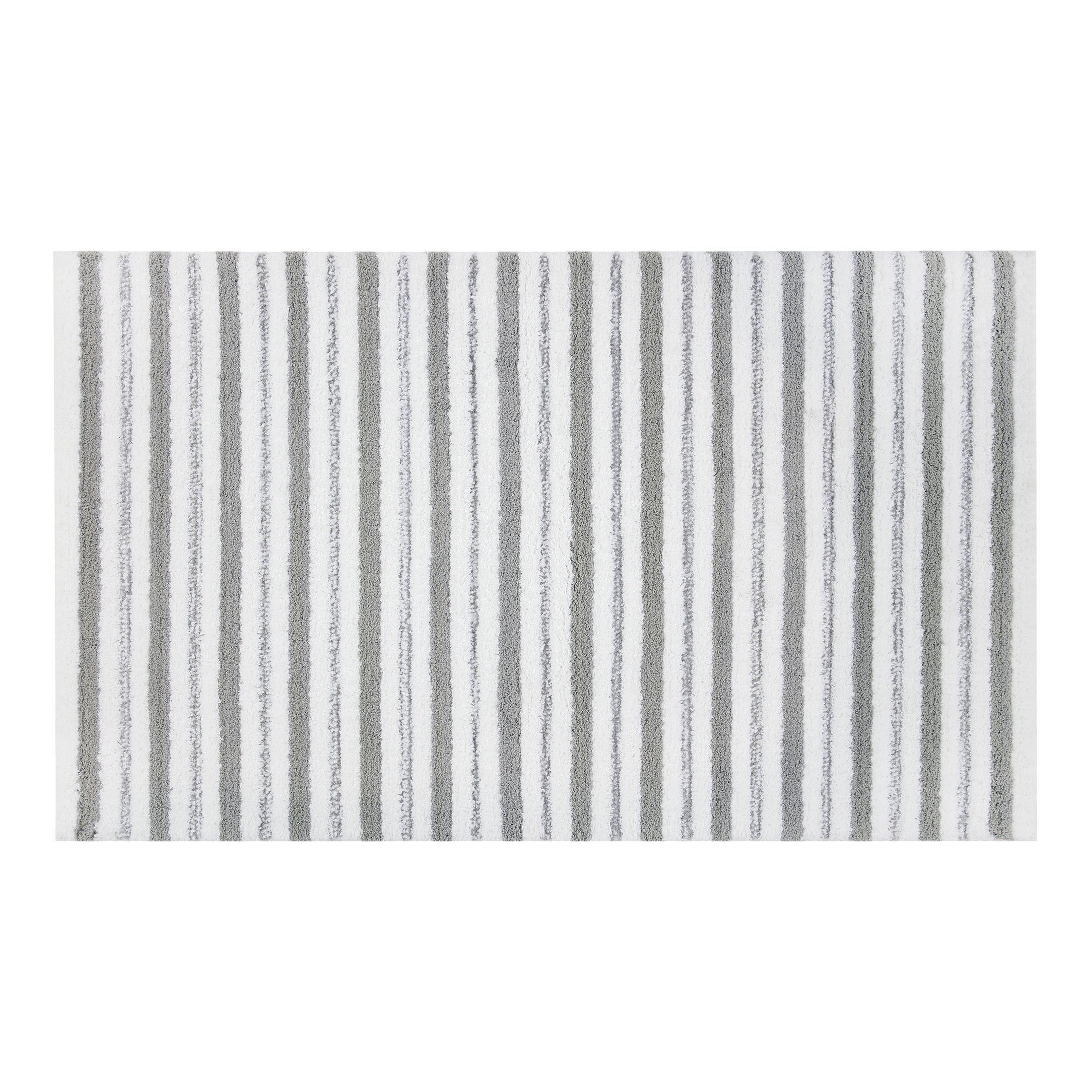 Better Homes & Gardens Signature Soft Tufted Stripe Bath Rug, Blue Admiral & White, 20" x 34"