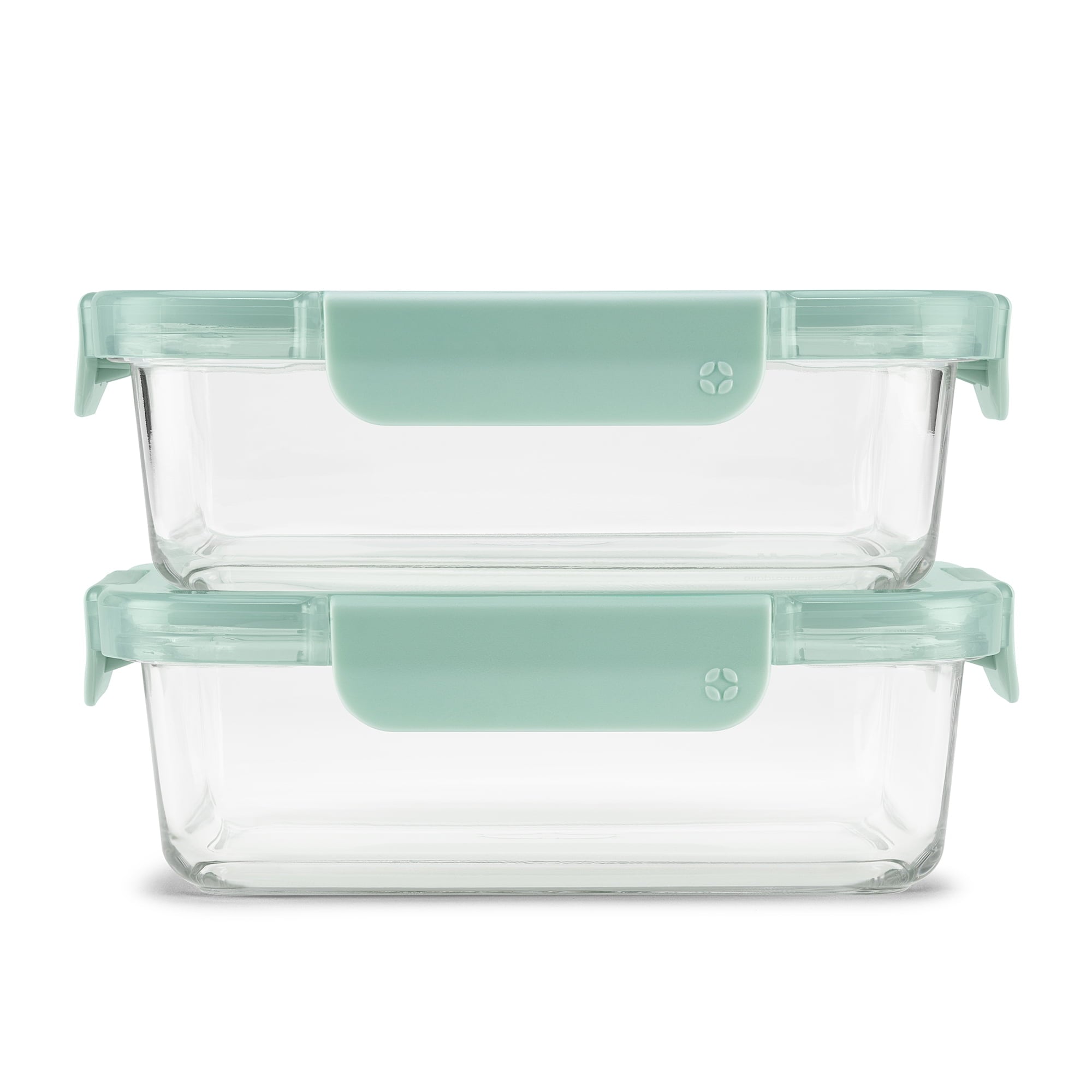 Ello Color Lock 3.4 Cup 2 Pack Glass Meal Prep Containers with Locking Lids