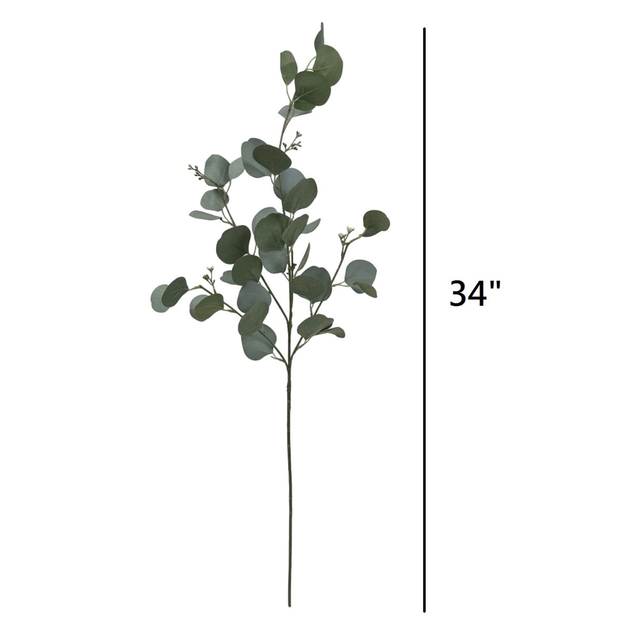 (2 pack) Mainstays Artificial Green Round Leaf Eucalyptus Stem, 34in Tall Floral Picks