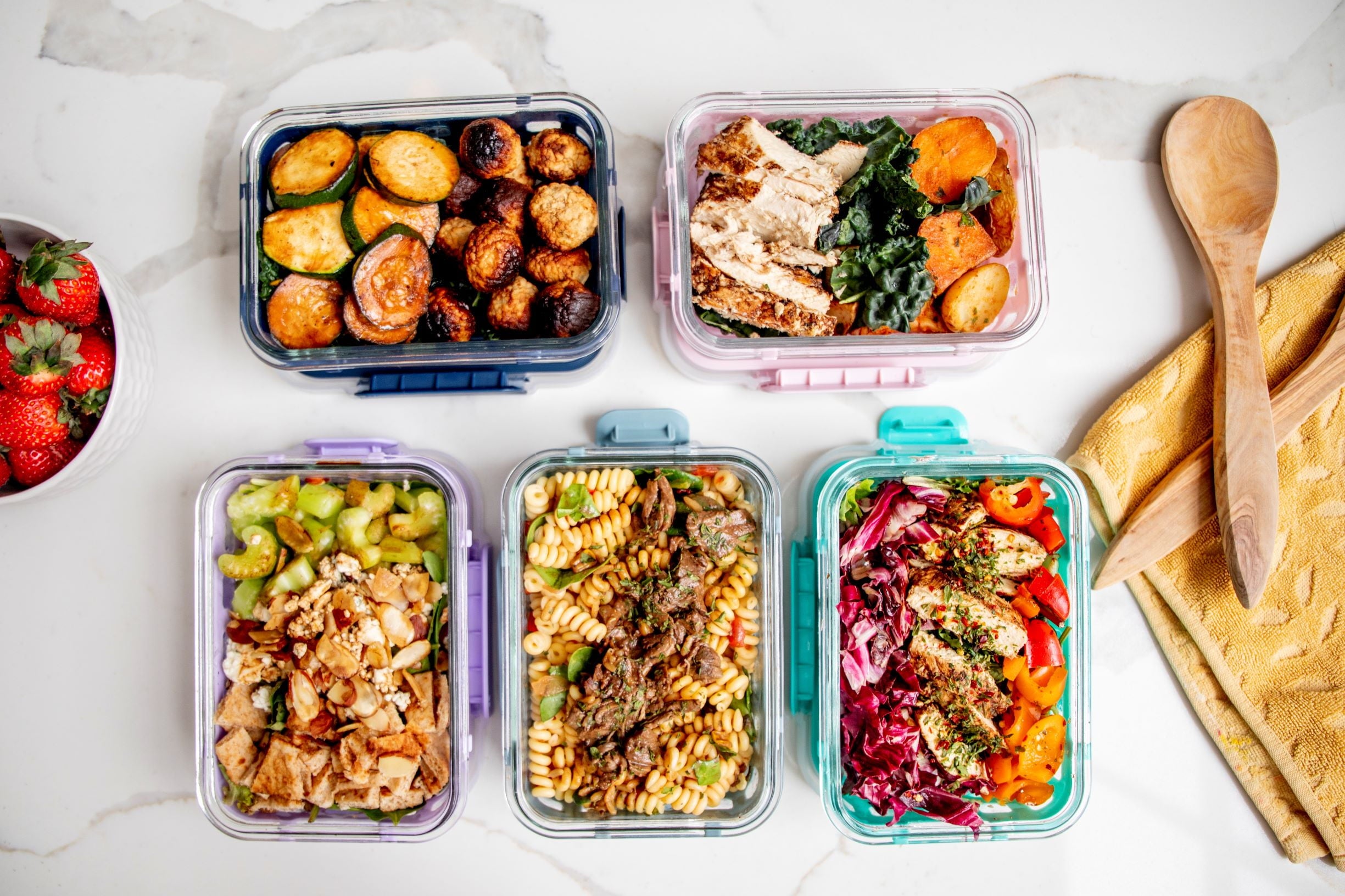 Ello Glass 3.4 Cup 27 Ounce Duraglass Food Storage Meal Prep Container Set, 10 Piece