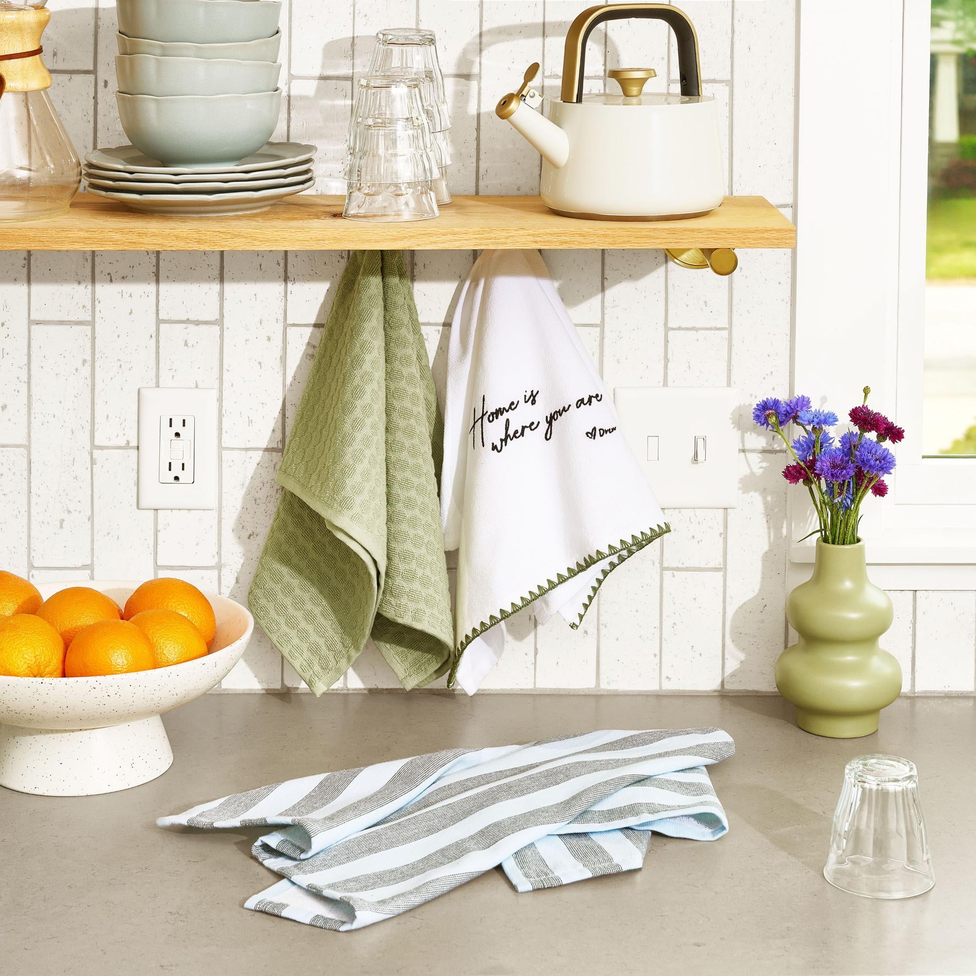 Beautiful Home 3-Piece Kitchen Towel Set by Drew Barrymore, Multiple, 30"W x 20"L